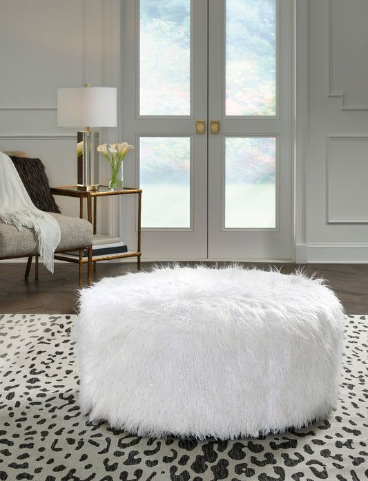 Galice Oversized Accent Ottoman White