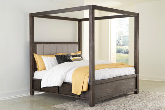 Dellbeck King Size Storage Platform Canopy Bed