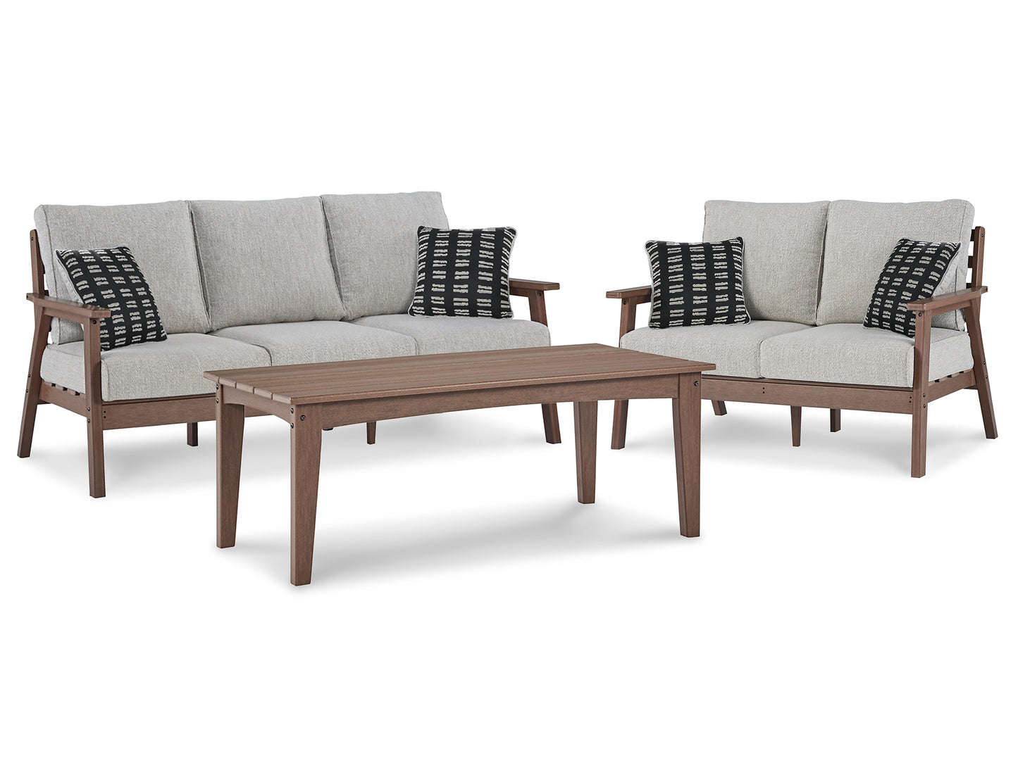 Emmeline Outdoor Sofa and Loveseat with Coffee Table