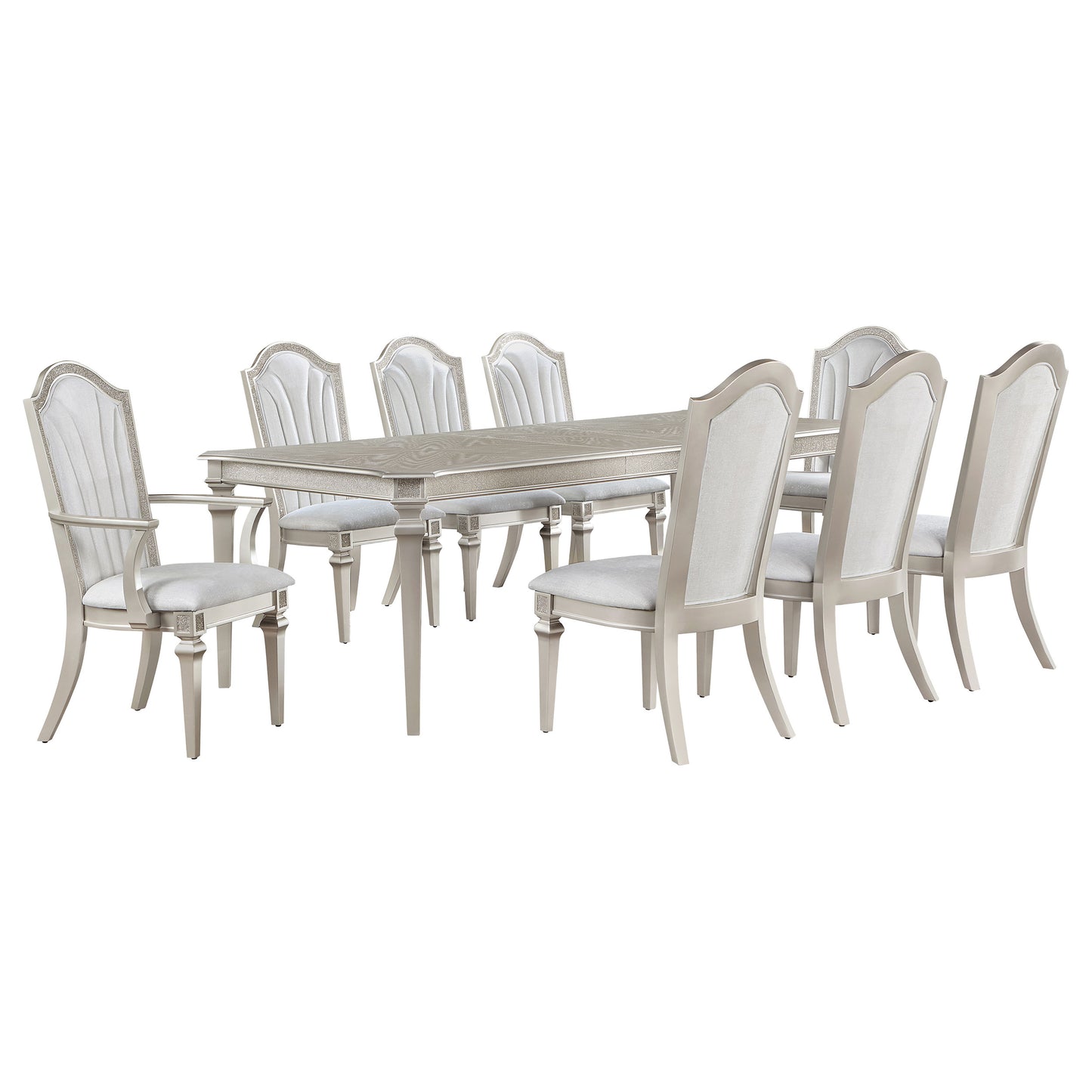 Evangeline 9-piece Extension Leaf Dining Set Silver Oak