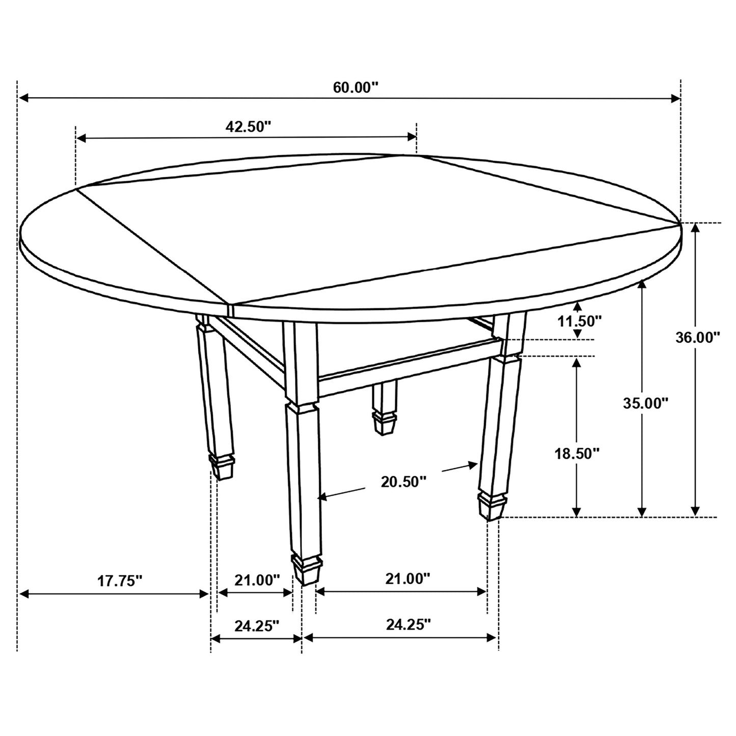 Sarasota 60-inch Extension Counter Dining Table Rustic Cream