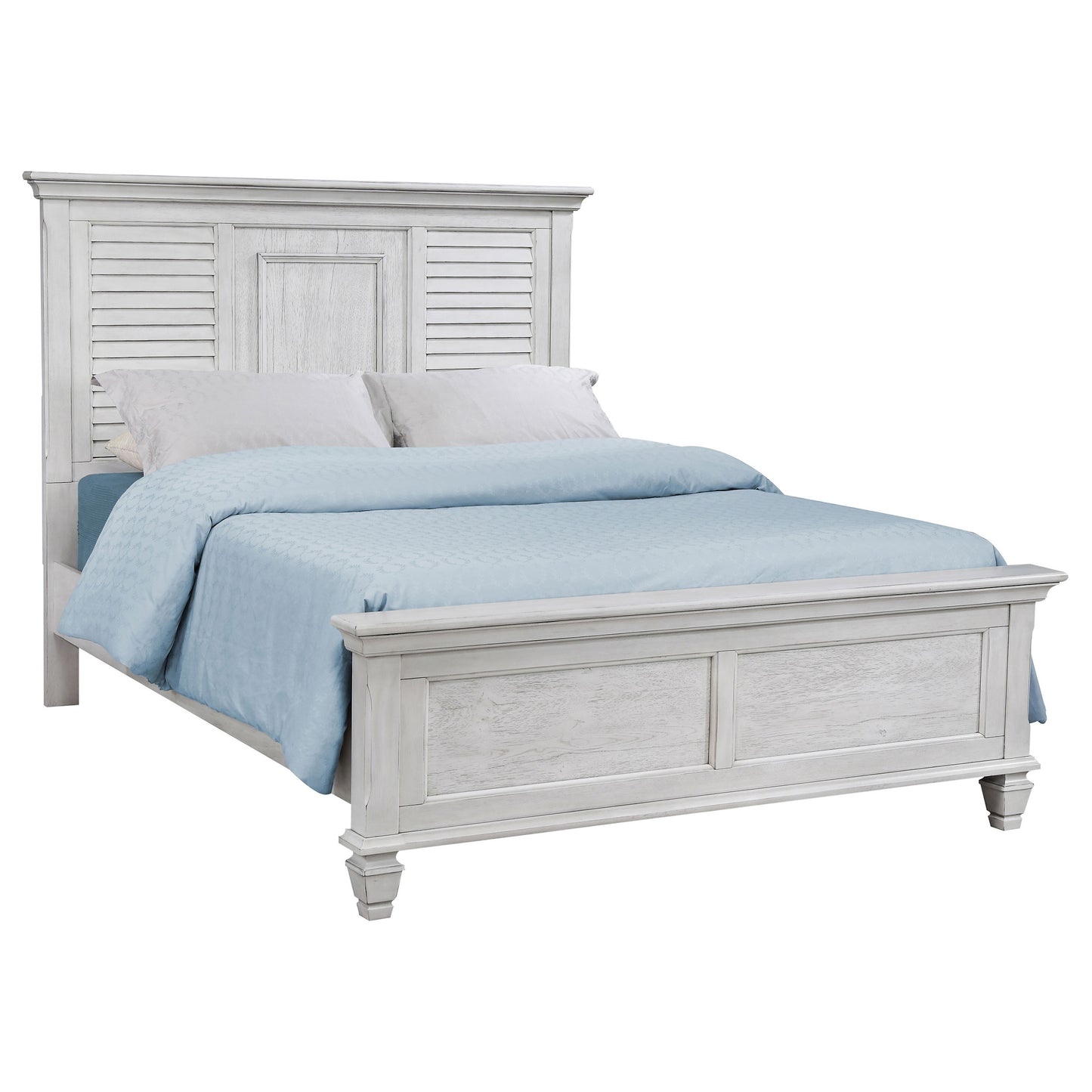 Franco 5-piece Queen Bedroom Set Distressed White