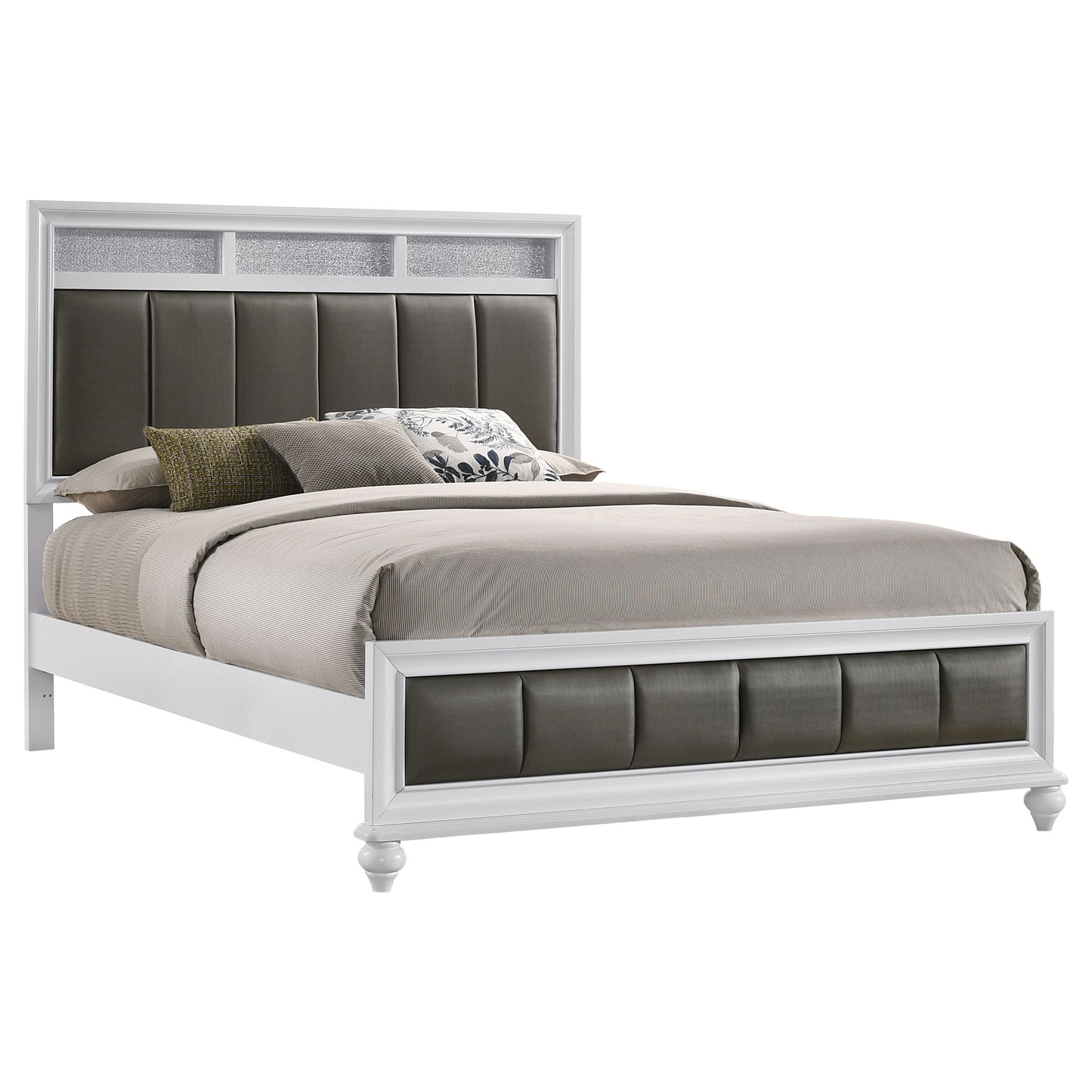 Barzini Wood California King Panel Bed White