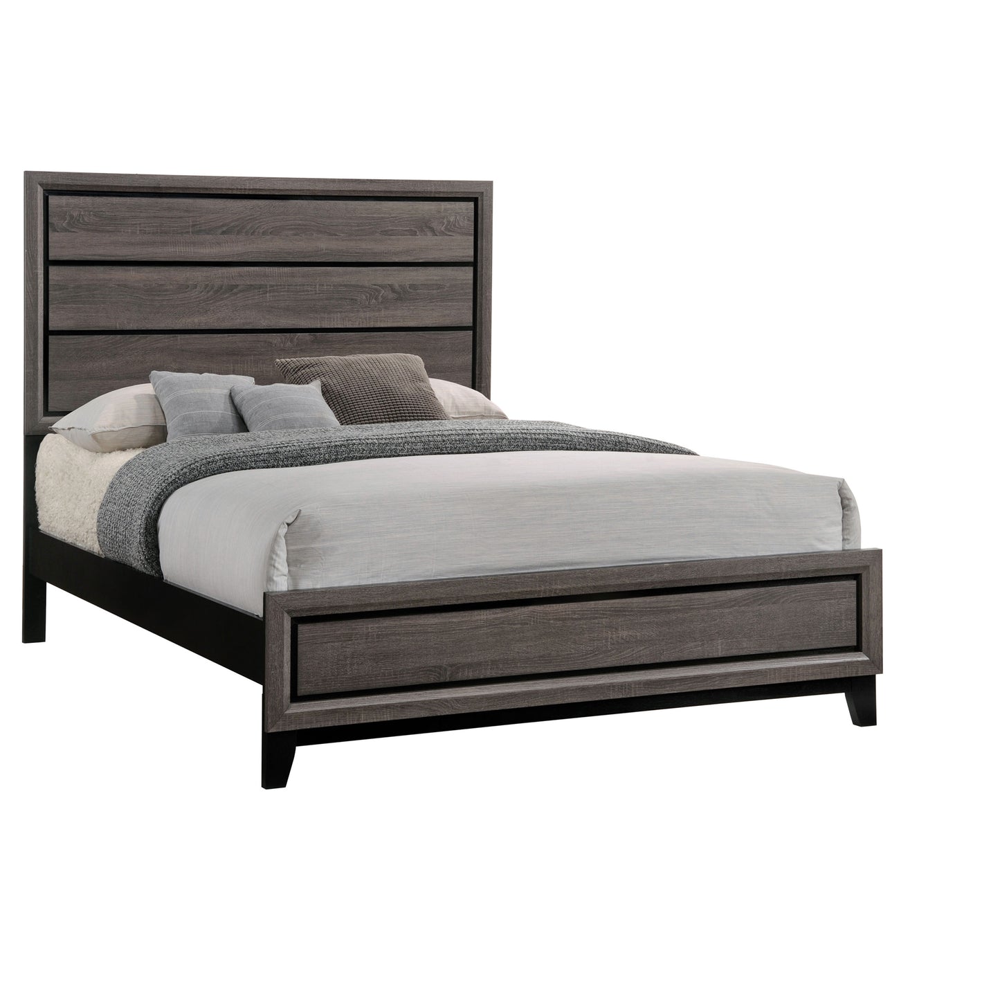 Watson Wood Eastern King Panel Bed Grey Oak