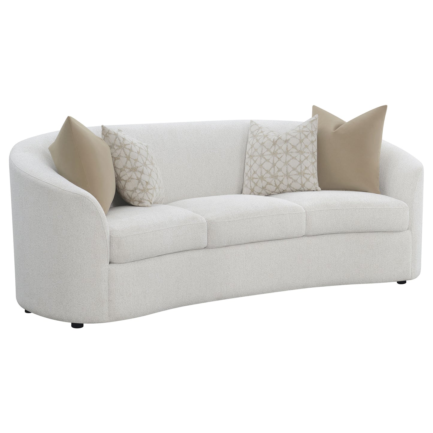 Rainn Boucle Upholstered Sloped Arm Sofa Latte