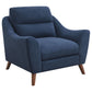 Gano 3-piece Upholstered Sloped Arm Sofa Set Navy Blue