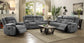 Higgins 3-piece Upholstered Motion Reclining Sofa Set Grey