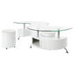 Buckley 3-piece Coffee Table and Stools Set White High Gloss