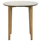 Aldis Round Marble Top Side End Table White and Natural