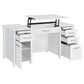 Dylan 60-inch 4-drawer Lift Top Office Desk White High Gloss