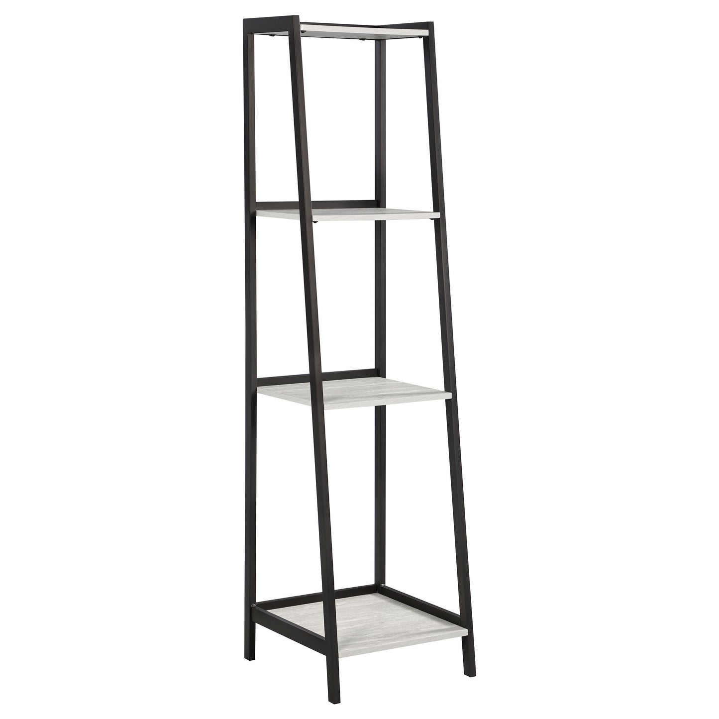 Pinckard 69-inch 4-shelf Bookshelf Grey Stone and Black