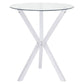 Denali Round 35-inch Glass Top Bistro Bar Table Chrome