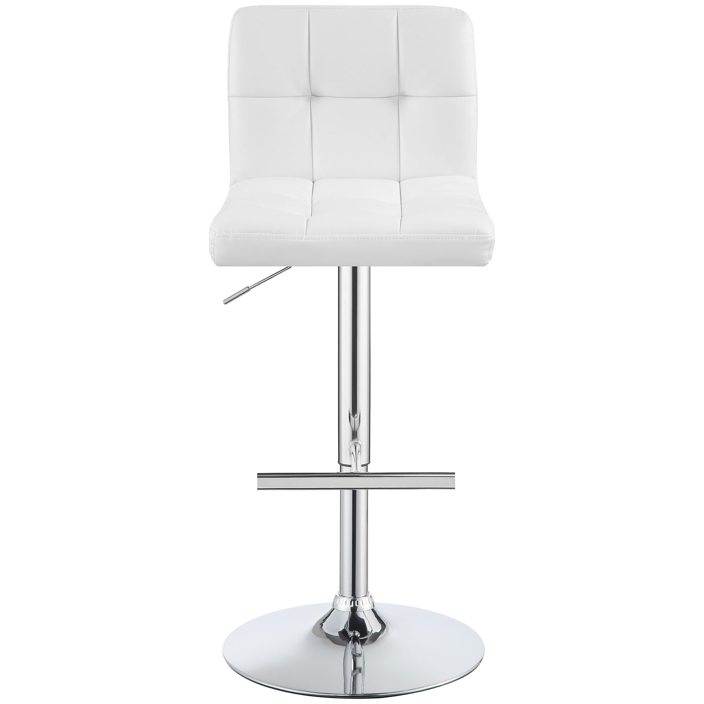 Lenny Upholstered Adjustable Bar Stool White (Set of 2)