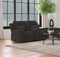 Brentwood Upholstered Reclining Loveseat Dark Charcoal