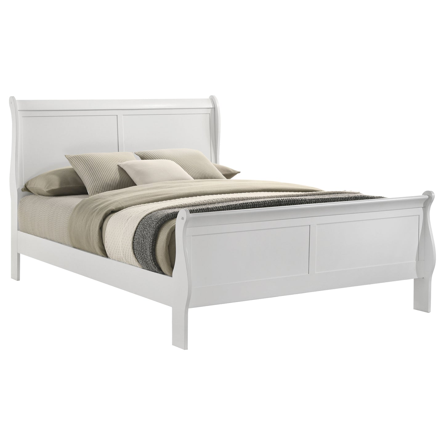 Louis Philippe 47-inch Eastern King Sleigh Panel Bed White