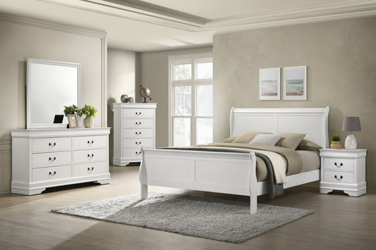 Louis Philippe 5-piece Eastern King Bedroom Set White