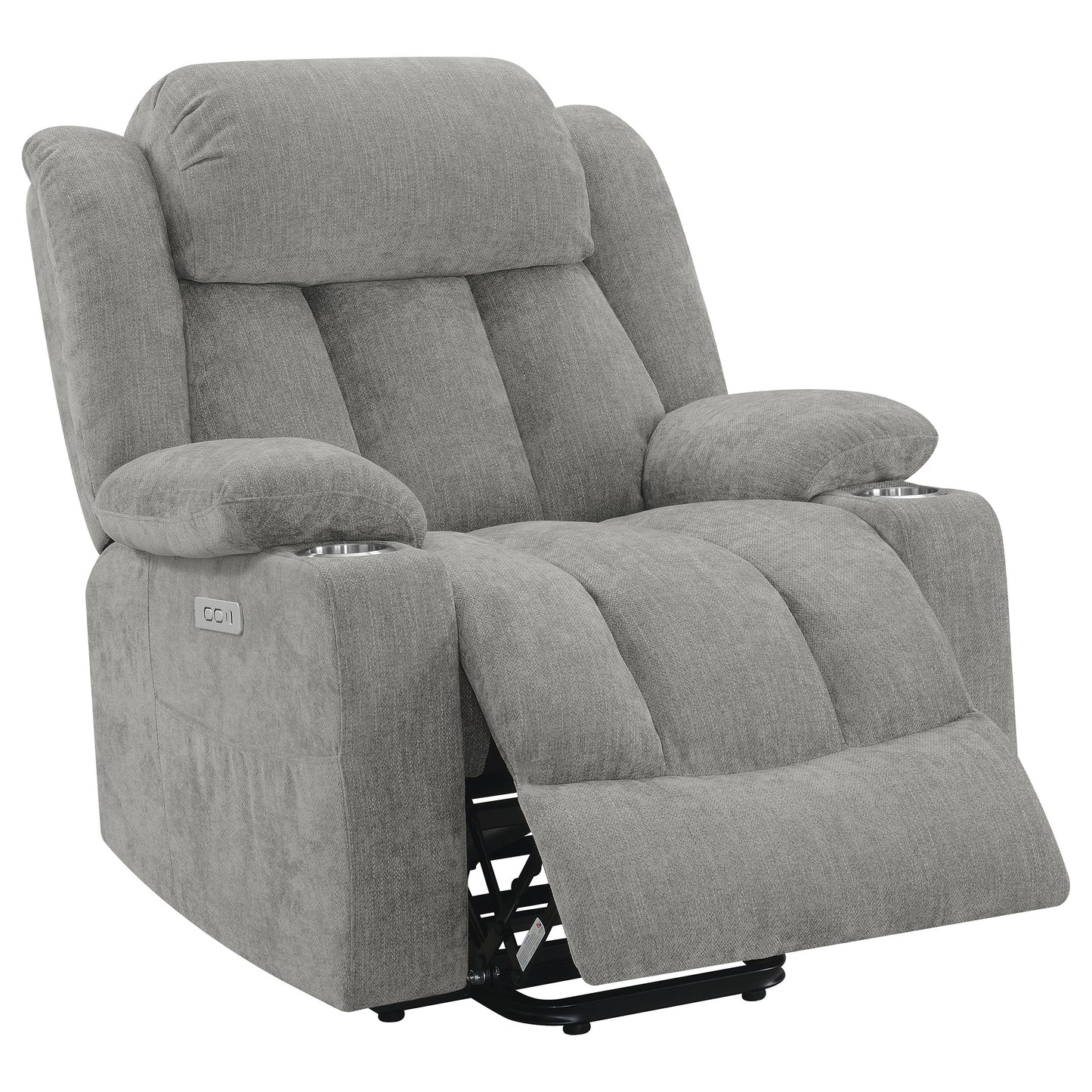 Houston Upholstered Power Lift Recliner Grey