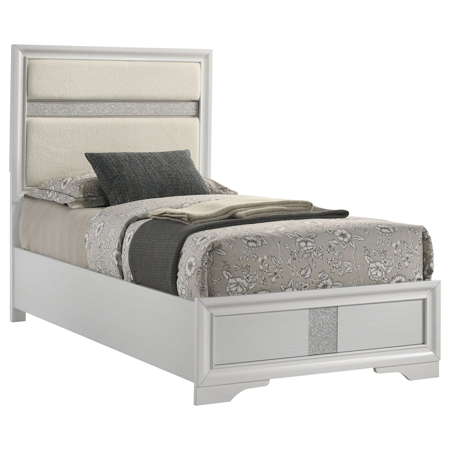 Miranda 55-inch Upholstered Twin Panel Bed White