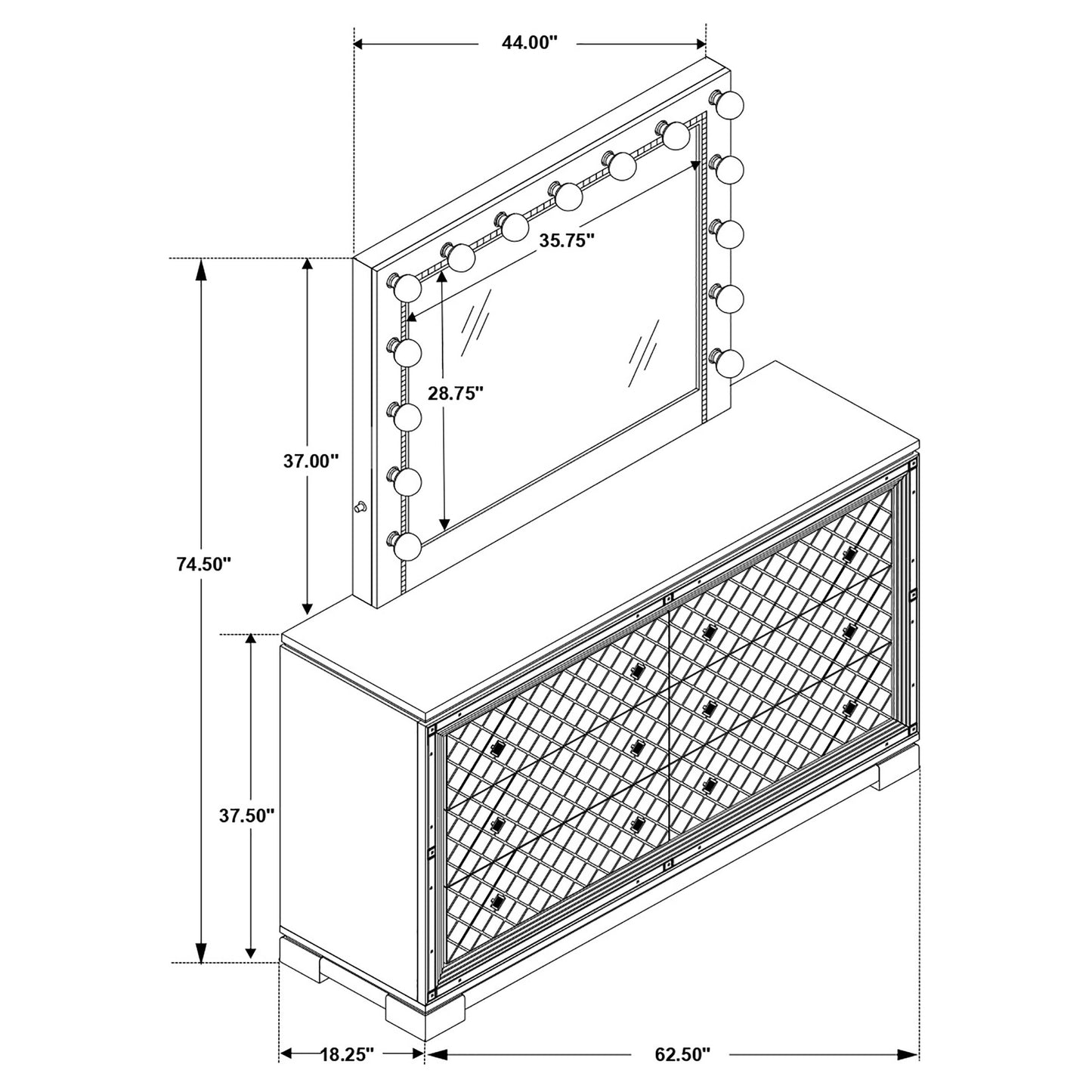 Eleanor 6-drawer Dresser with Mirror Metallic Mercury