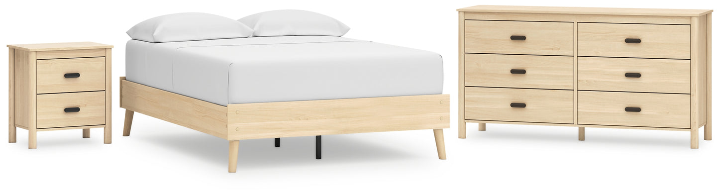 Cabinella Full Platform Bed with Dresser and Nightstand