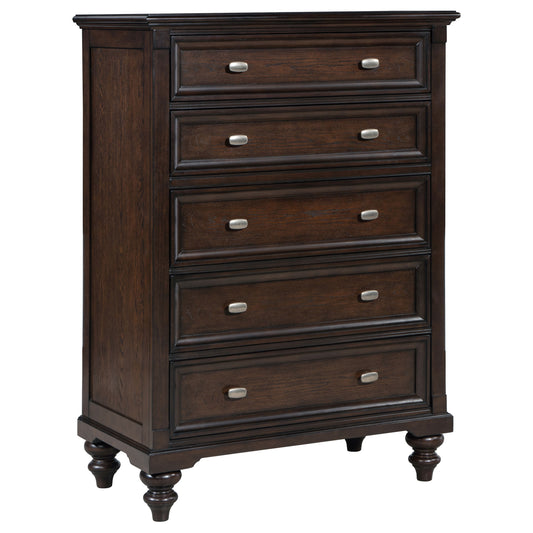 Andover 5-drawer Chest of Drawers Dark Oak