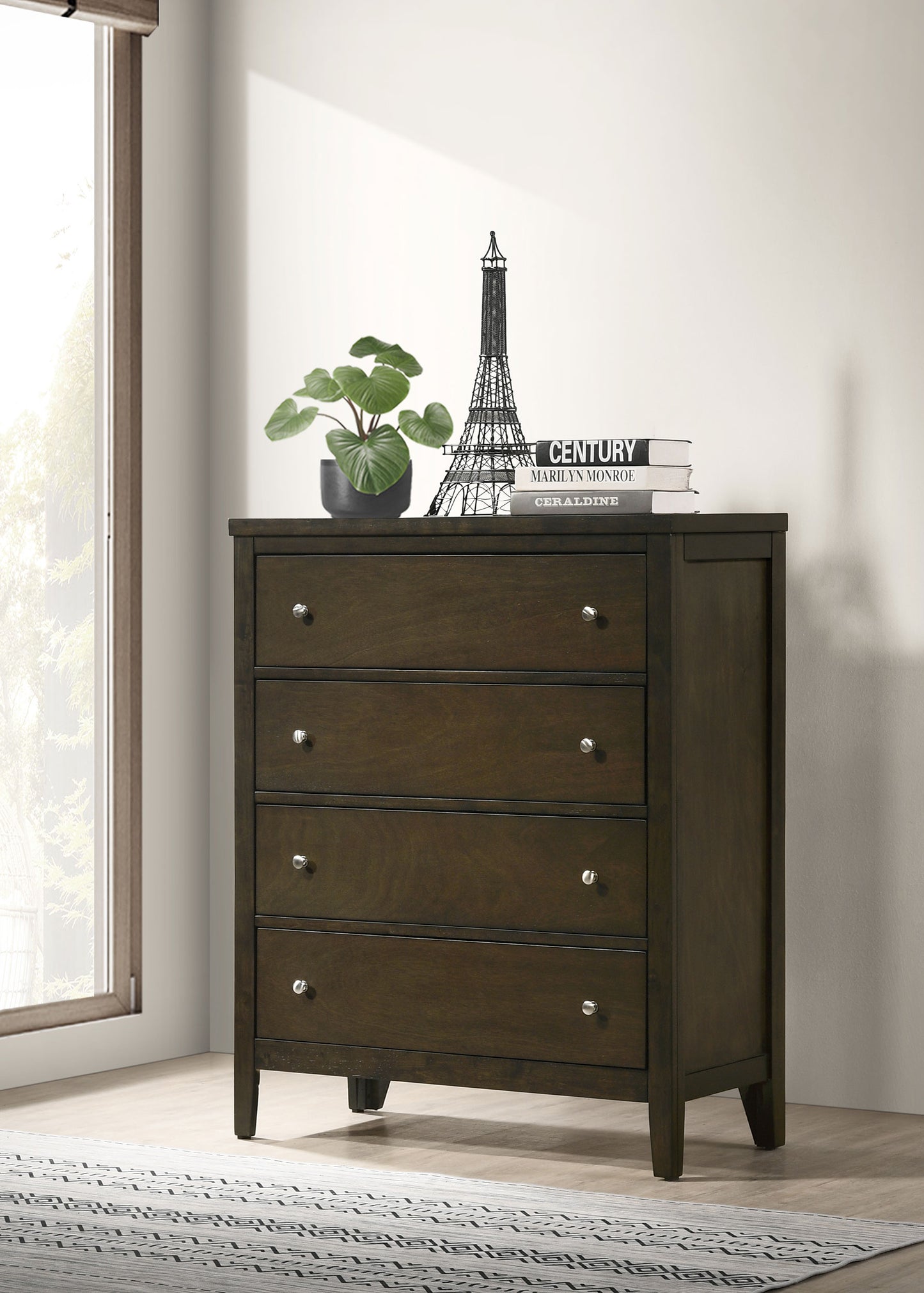 Wilkes 4-drawer Chest of Drawers Dark Cocoa