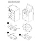 Danbury 3-drawer Makeup Vanity & Stool Set White High Gloss