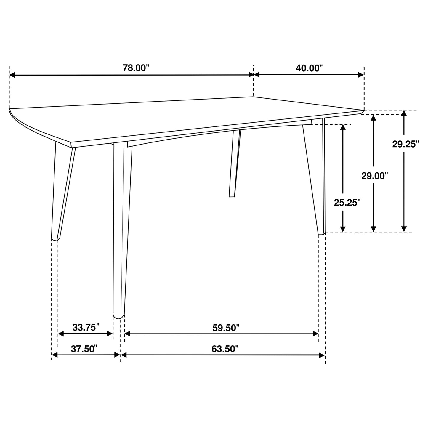 Malone Rectangular 78-inch Wood Dining Table Dark Walnut