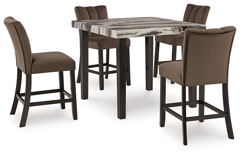 Jeshina Counter Height Dining Table and 4 Barstools