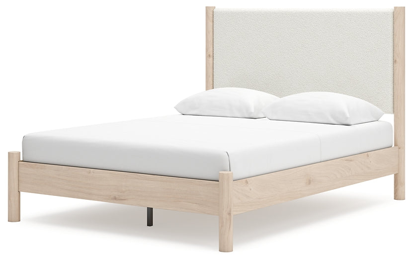 Cadmori Queen Upholstered Panel Bed with 2 Nightstands