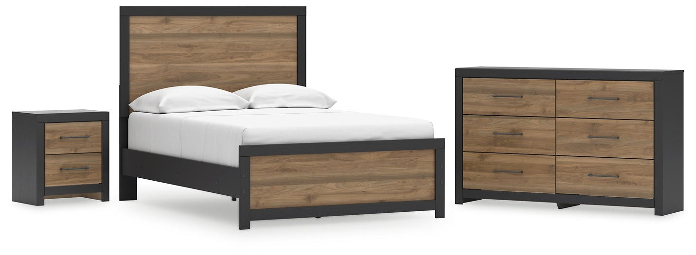 Vertani Full Panel Bed with Dresser and 2 Nightstands