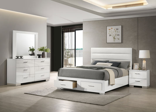 Felicity 4-piece Eastern King Platform Bedroom Set White