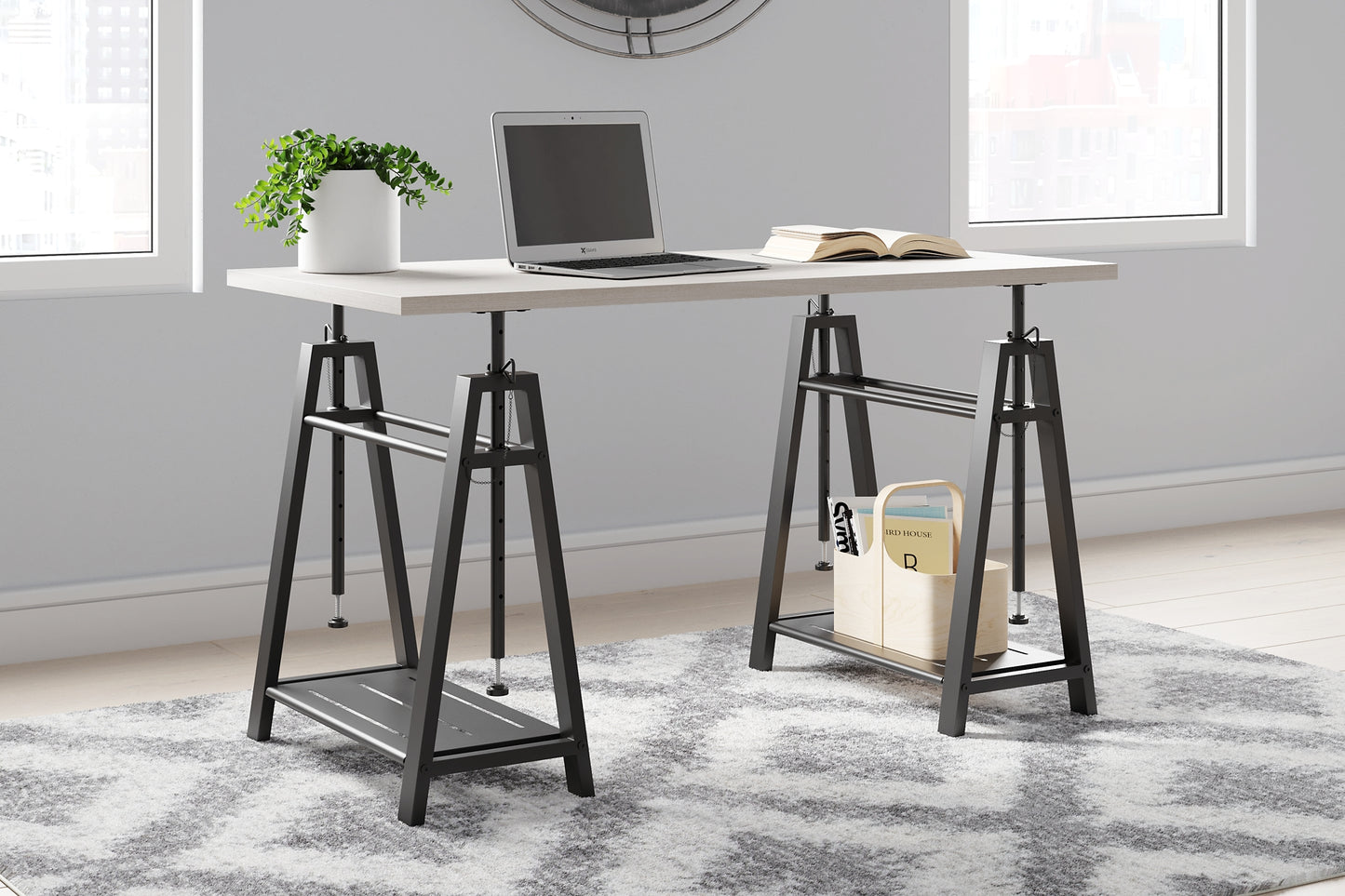 Bayflynn Adjustable Height Desk JB's Furniture  Home Furniture, Home Decor, Furniture Store