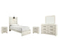 Cambeck Twin Panel Bed with Mirrored Dresser and 2 Nightstands JB's Furniture  Home Furniture, Home Decor, Furniture Store