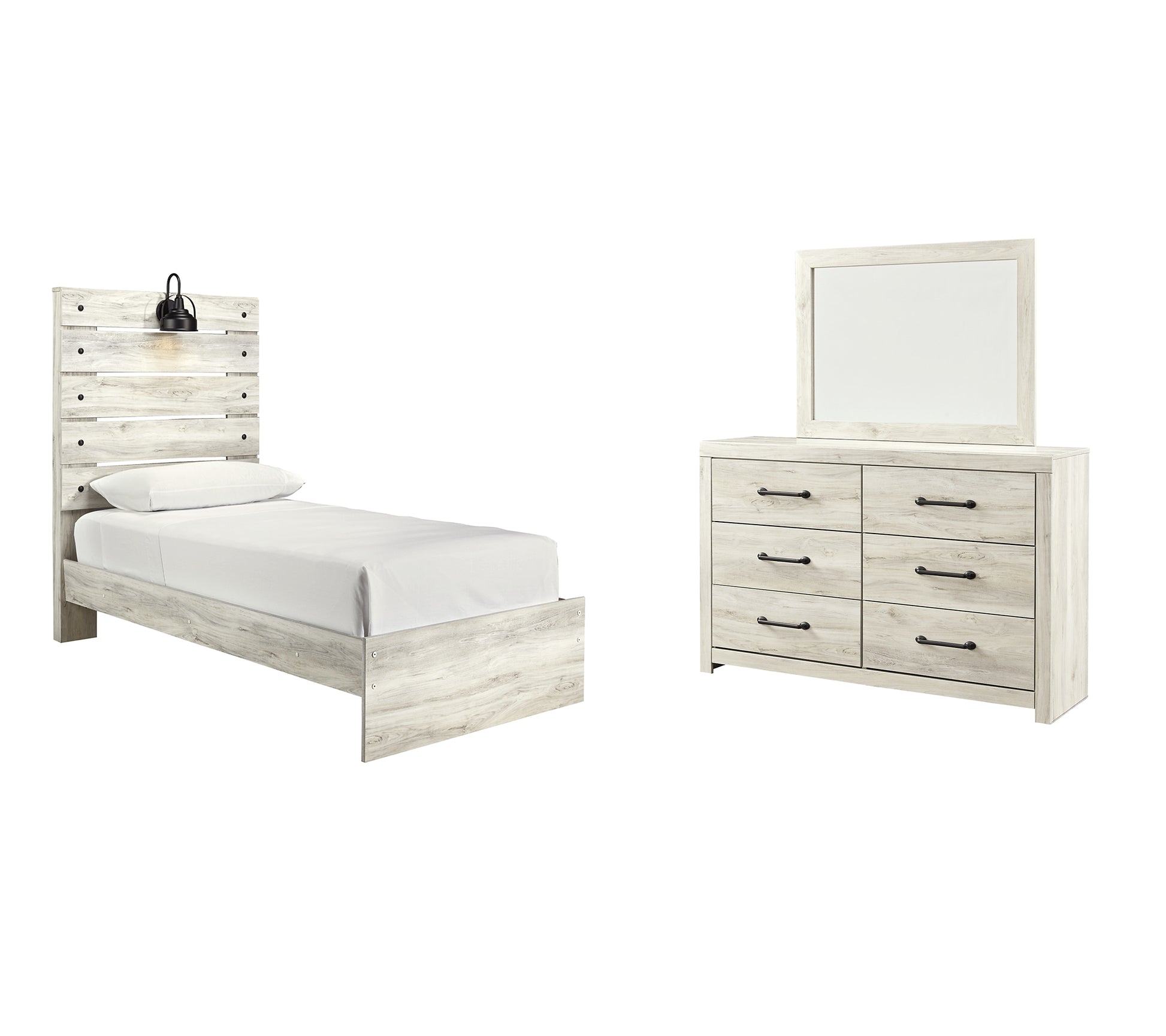 Cambeck Twin Panel Bed with Mirrored Dresser JB's Furniture  Home Furniture, Home Decor, Furniture Store