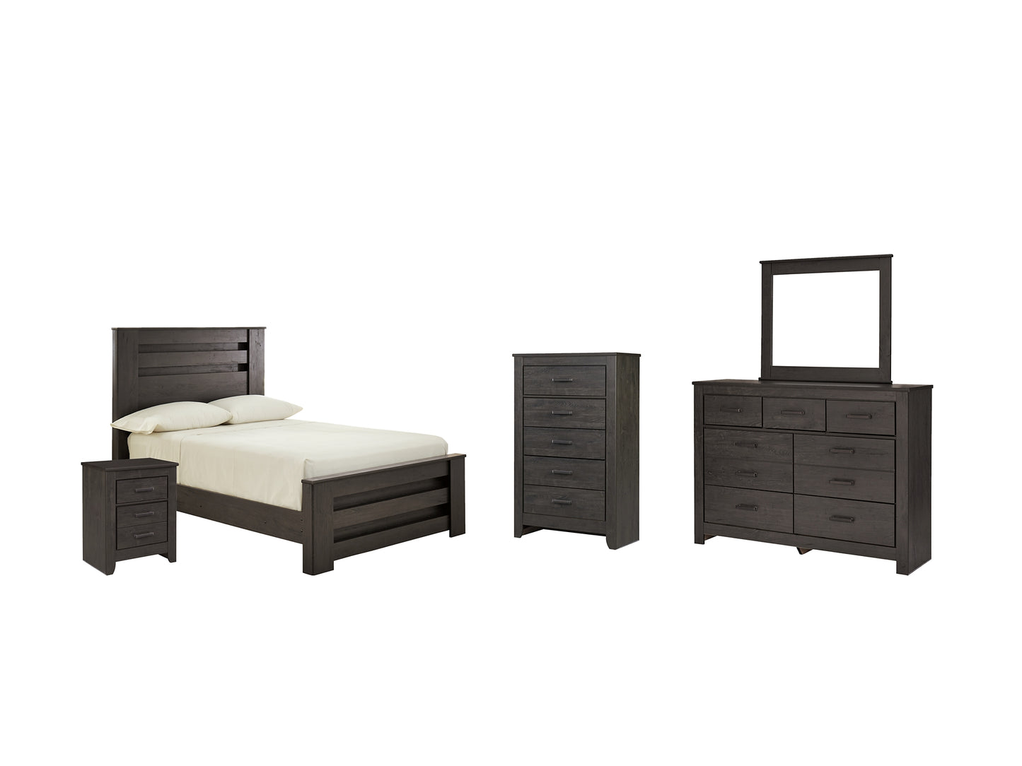 Brinxton Full Panel Bed with Mirrored Dresser, Chest and Nightstand JB's Furniture  Home Furniture, Home Decor, Furniture Store