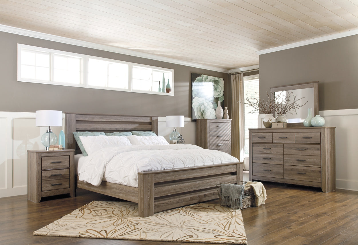 Zelen King Panel Bed with Mirrored Dresser, Chest and Nightstand JB's Furniture  Home Furniture, Home Decor, Furniture Store