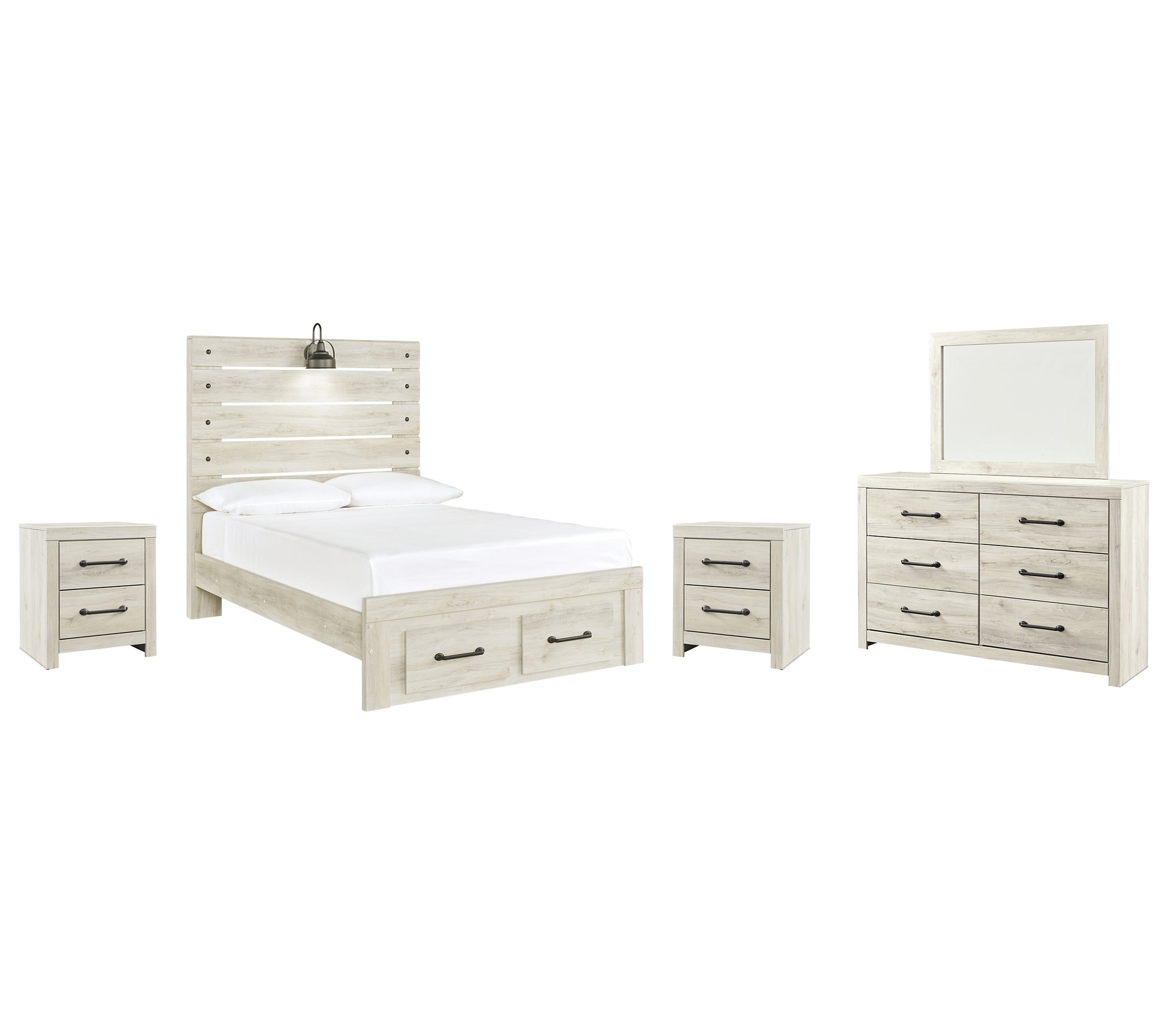 Cambeck Queen Panel Bed with Mirrored Dresser and 2 Nightstands JB's Furniture  Home Furniture, Home Decor, Furniture Store