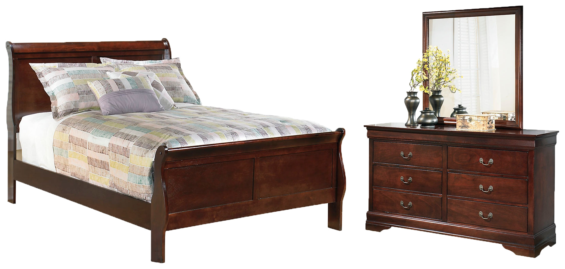 Alisdair Queen Sleigh Bed with Mirrored Dresser JB's Furniture  Home Furniture, Home Decor, Furniture Store