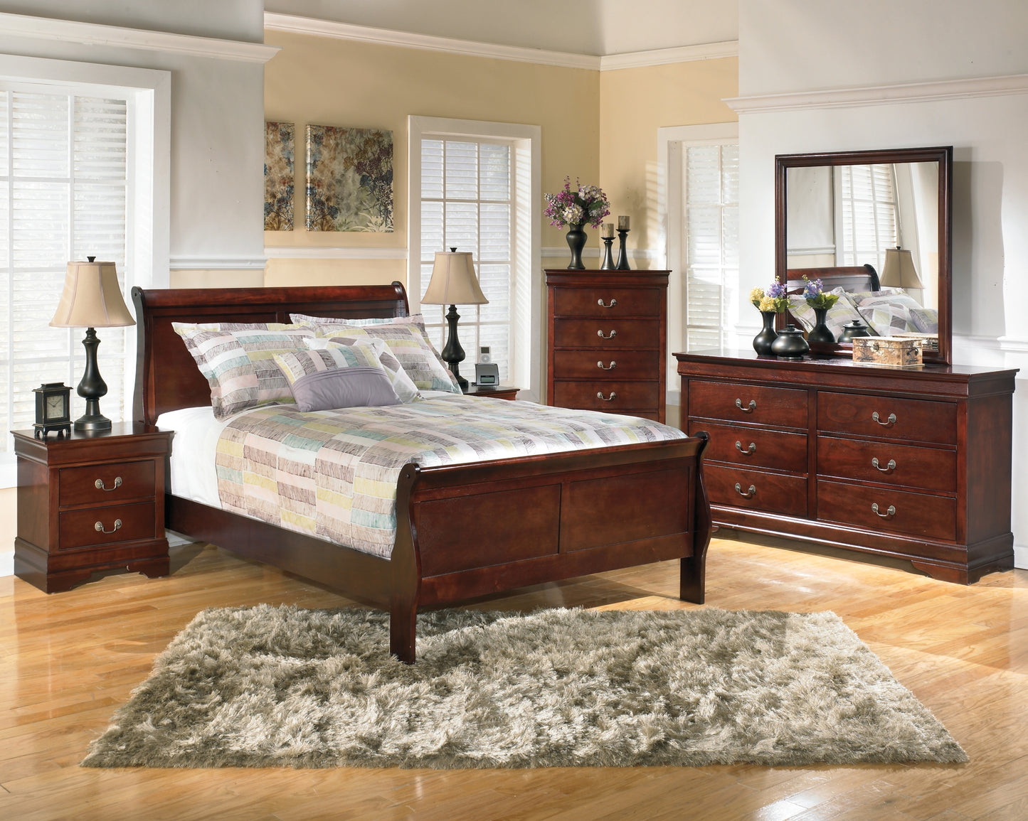 Alisdair Full Sleigh Bed with Mirrored Dresser, Chest and 2 Nightstands JB's Furniture  Home Furniture, Home Decor, Furniture Store