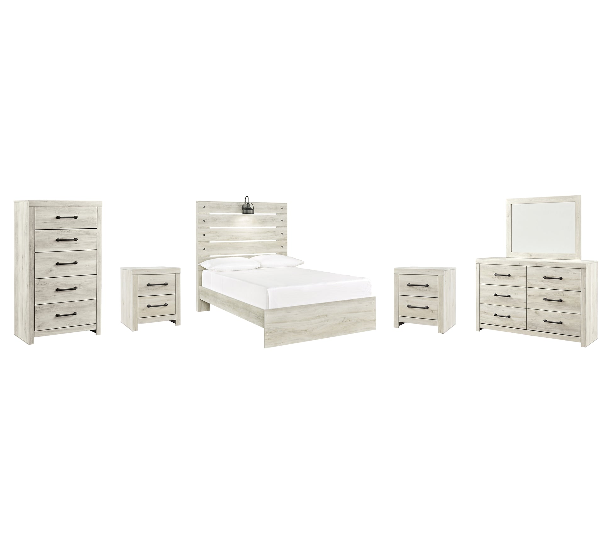 Cambeck Queen Panel Bed with Mirrored Dresser, Chest and 2 Nightstands JB's Furniture  Home Furniture, Home Decor, Furniture Store