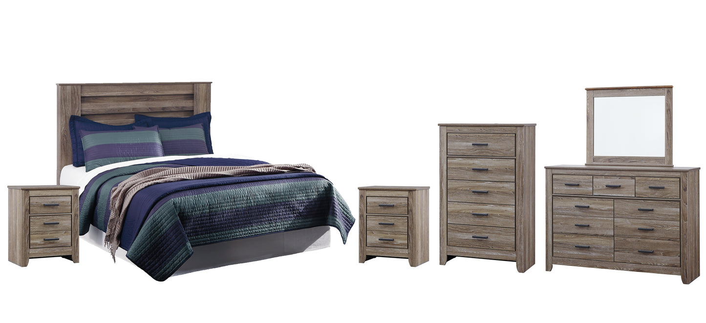 Zelen Queen/Full Panel Headboard with Mirrored Dresser, Chest and 2 Nightstands JB's Furniture  Home Furniture, Home Decor, Furniture Store