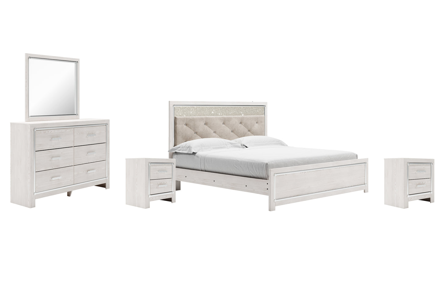 Altyra King Panel Bed with Mirrored Dresser and 2 Nightstands JB's Furniture  Home Furniture, Home Decor, Furniture Store