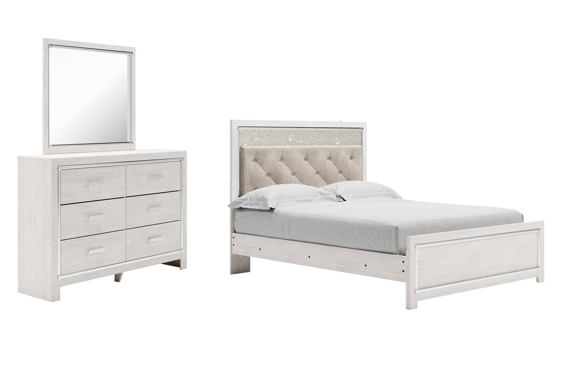 Altyra Queen Panel Bed with Mirrored Dresser JB's Furniture  Home Furniture, Home Decor, Furniture Store