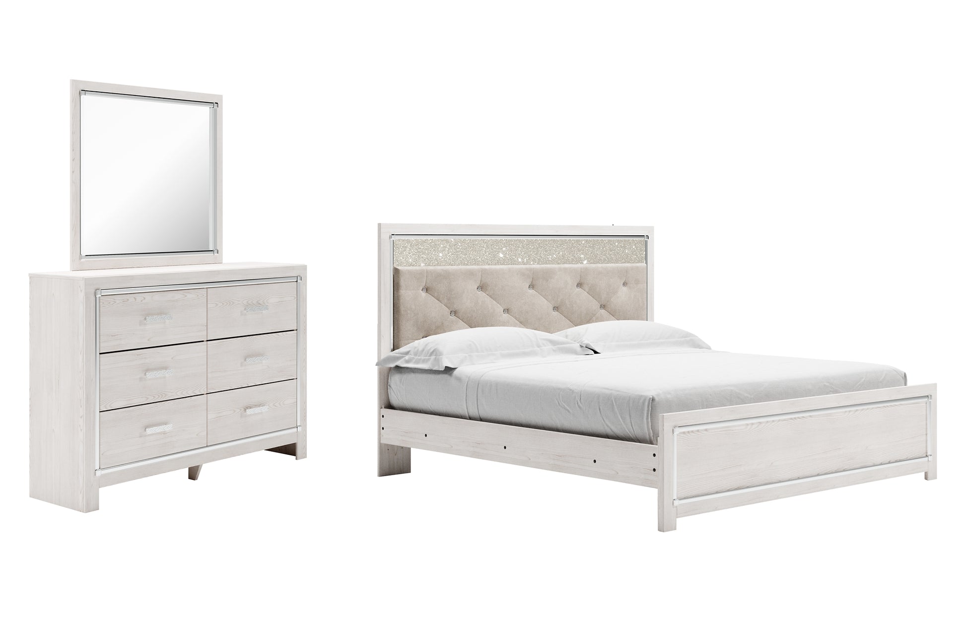 Altyra King Panel Bed with Mirrored Dresser JB's Furniture  Home Furniture, Home Decor, Furniture Store