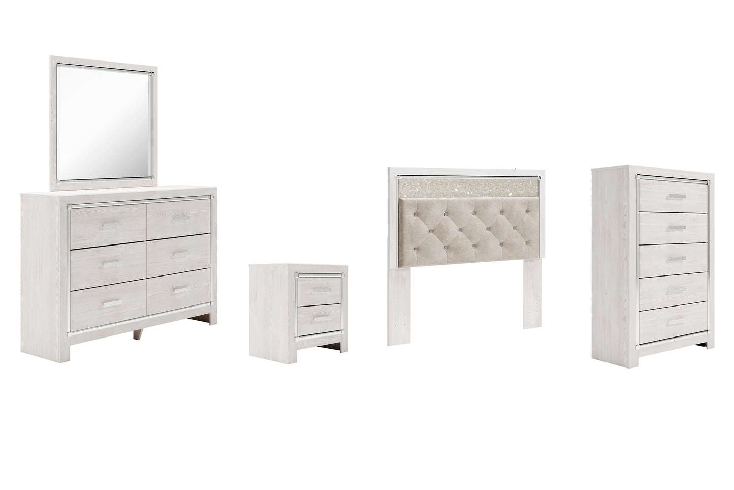 Altyra Queen Panel Headboard with Mirrored Dresser, Chest and Nightstand JB's Furniture  Home Furniture, Home Decor, Furniture Store