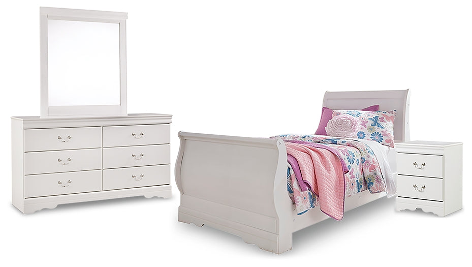 Anarasia Twin Sleigh Bed with Mirrored Dresser and Nightstand JB's Furniture  Home Furniture, Home Decor, Furniture Store