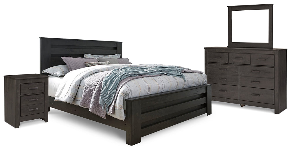 Brinxton King Panel Bed with Mirrored Dresser and Nightstand JB's Furniture  Home Furniture, Home Decor, Furniture Store