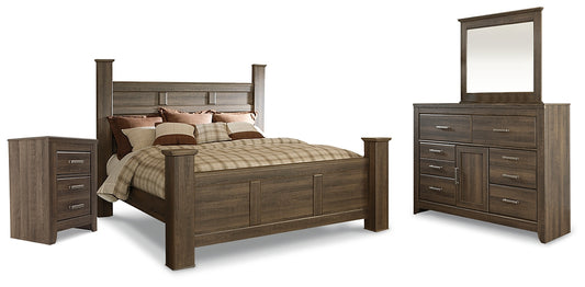 Juararo King Poster Bed with Mirrored Dresser and Nightstand JB's Furniture  Home Furniture, Home Decor, Furniture Store