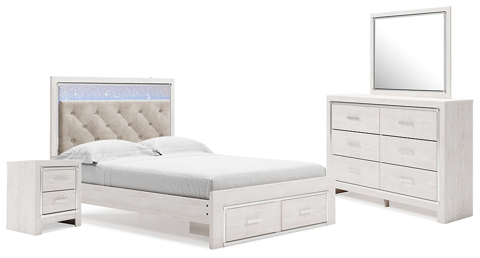 Altyra Queen Upholstered Storage Bed with Mirrored Dresser and Nightstand JB's Furniture  Home Furniture, Home Decor, Furniture Store